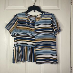 Walking on sunshine stripes‎ cropped blouse